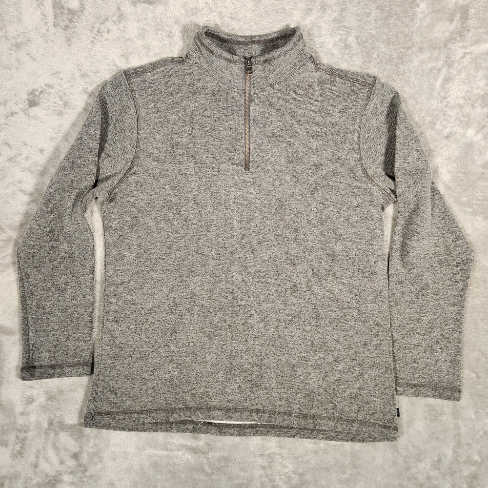 GAP Quarter Zip‎ Pullover Men's Large Gray Excellent Marled Knit Sweater